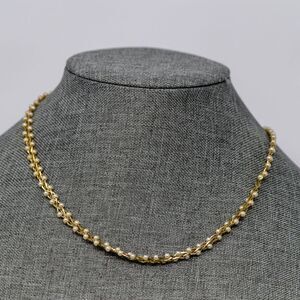 Citation‎ Seed Faux Pearl Braided Chain Gold Necklace MCM Vintage